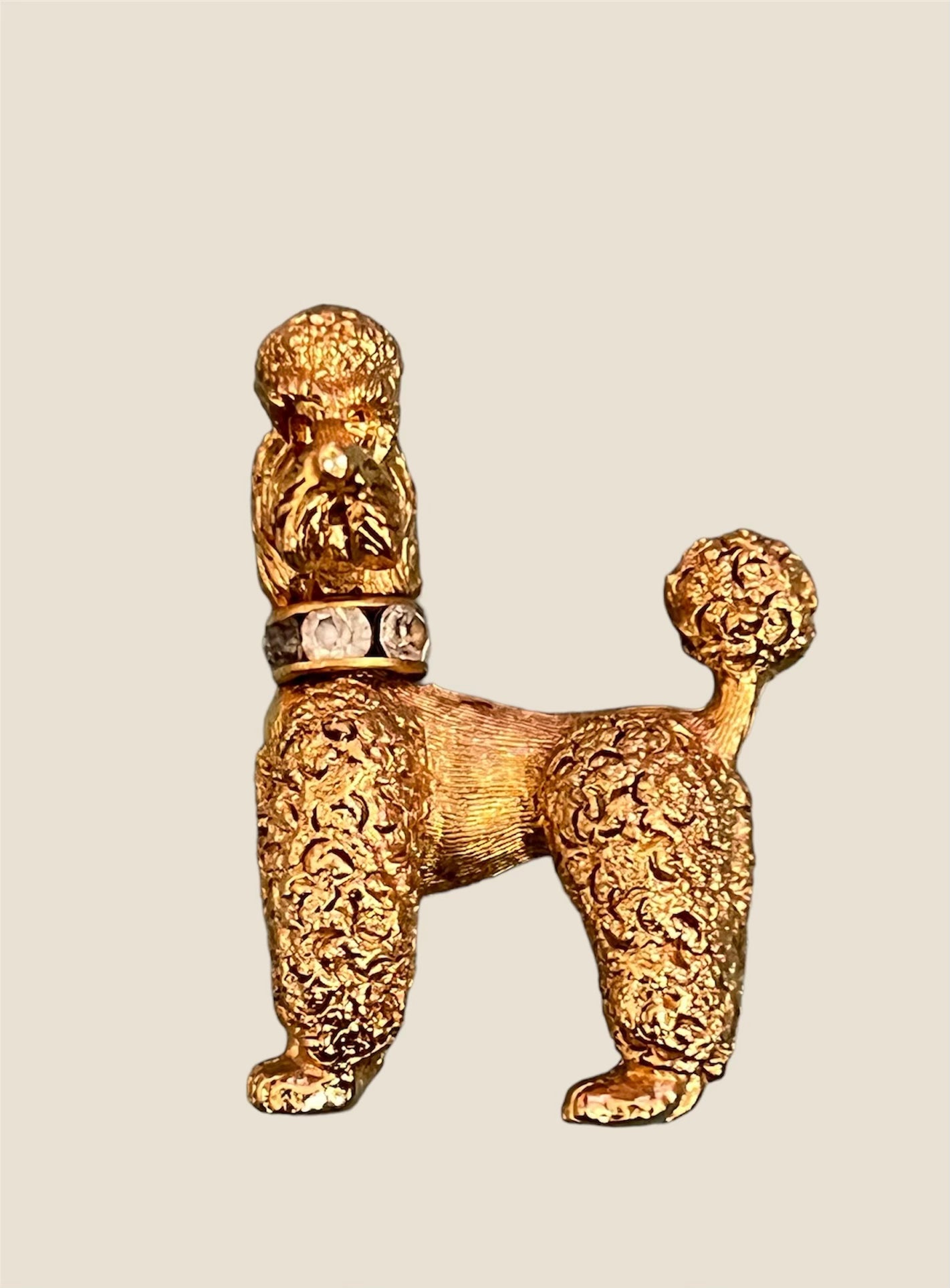 Vintage Napier Gold Tone Poodle Brooch