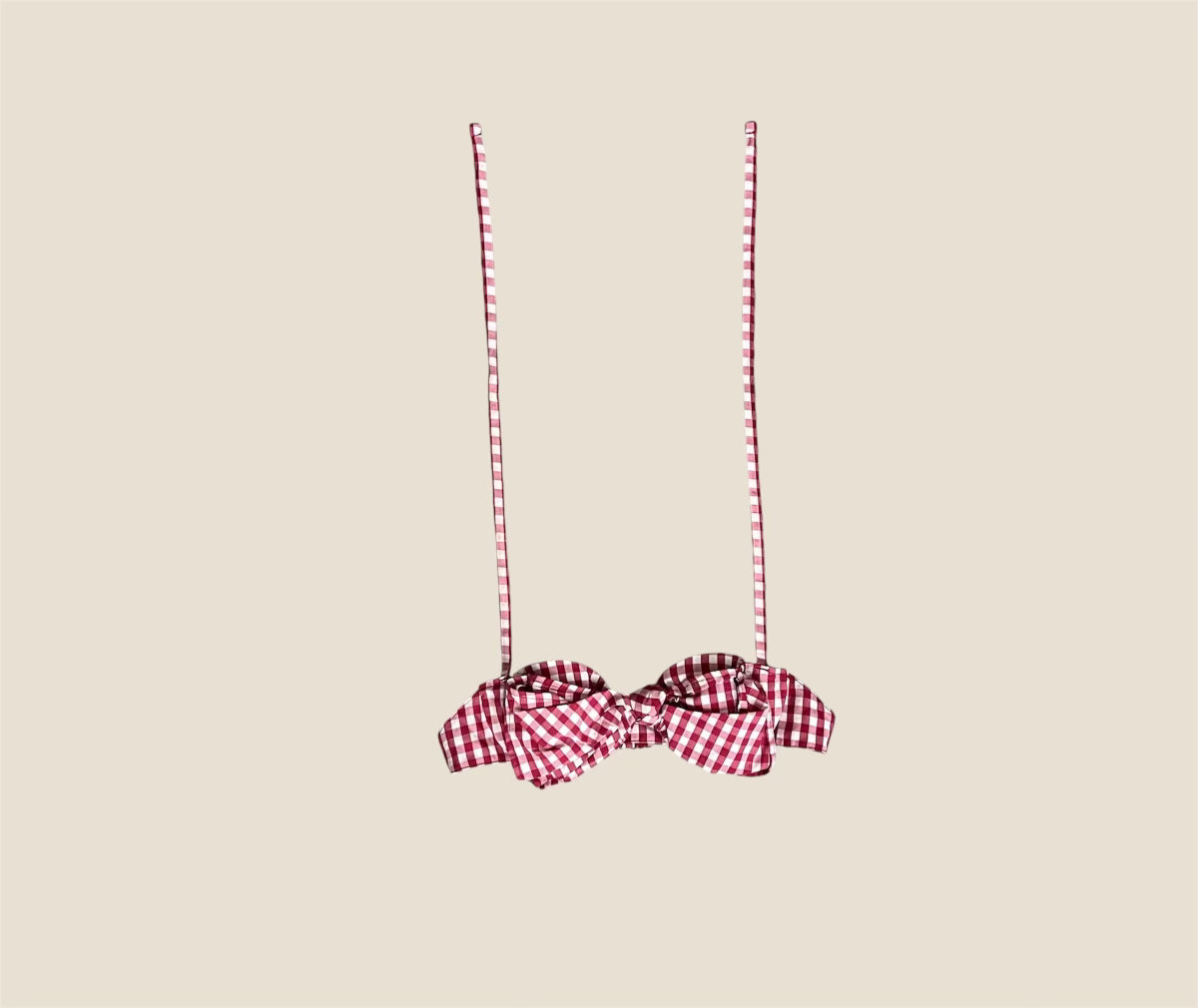 Vintage Wine Red Gingham Micro Top