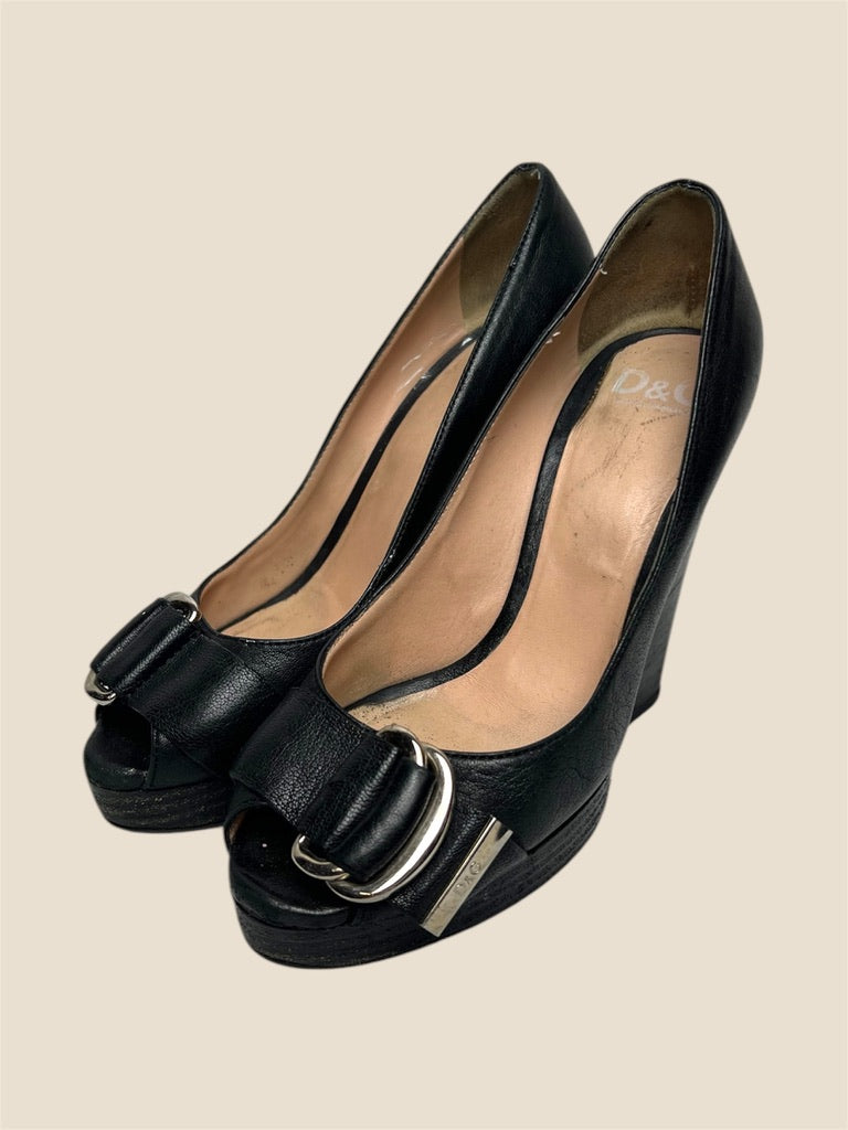 Authentic Dolce & Gabbana Y2K Platform Heels Size 37