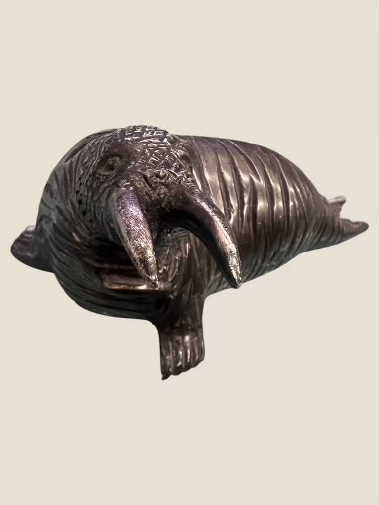 Vintage Metal Walrus Figure