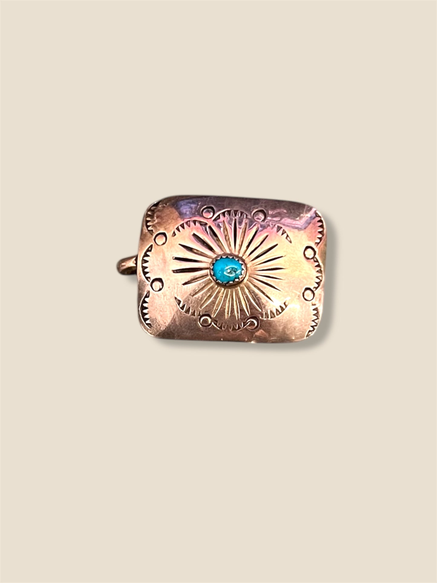 Sterling Silver With Turquoise Navajo Belt Buckle