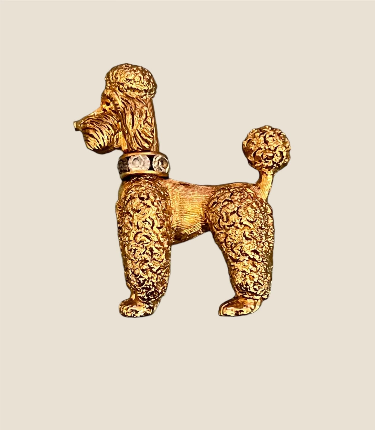 Vintage Napier Gold Tone Poodle Brooch