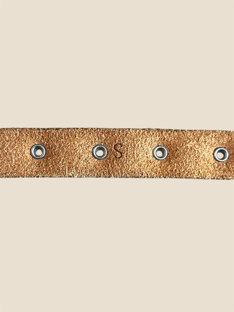 Vintage Gray Leather Studded Belt