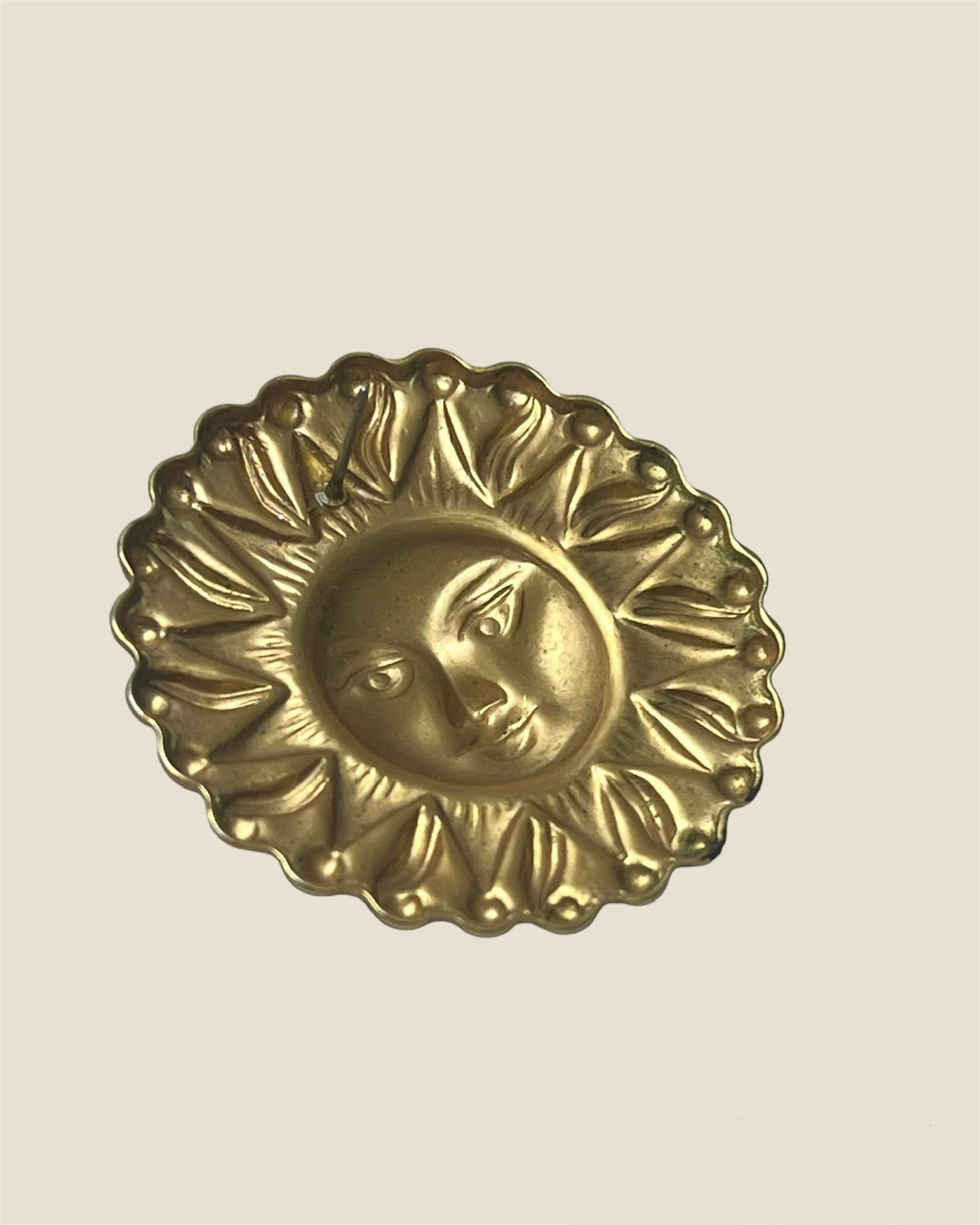 Vintage Sunburst Face Stud Earrings