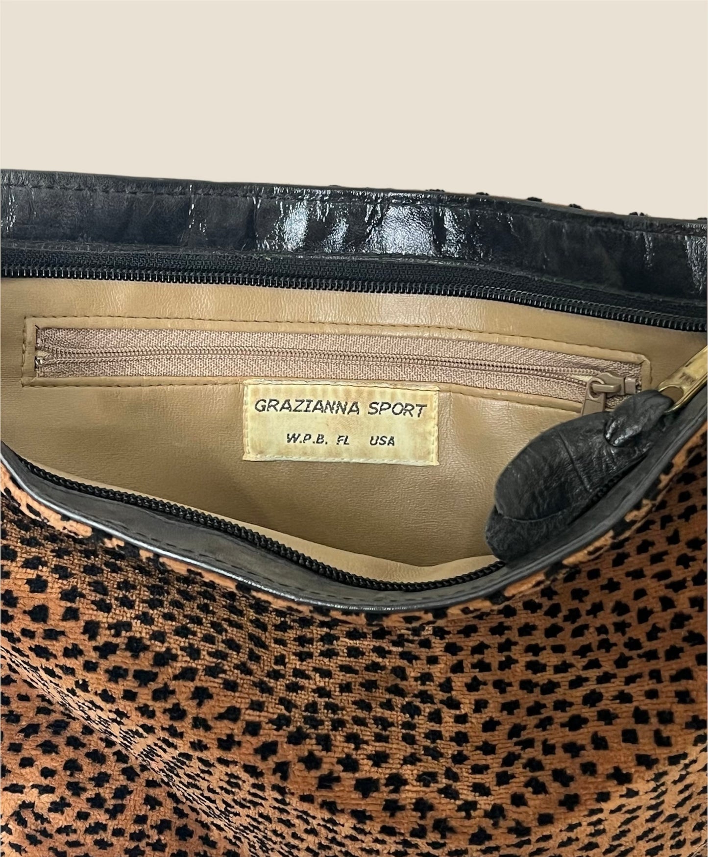 Vintage Leopard Print Cross Body Purse