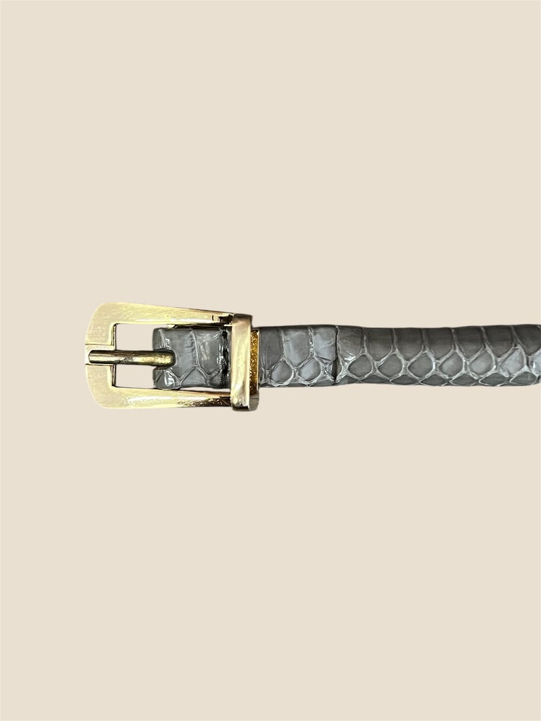 Vintage DVF Thin Grey Snake Skin Belt