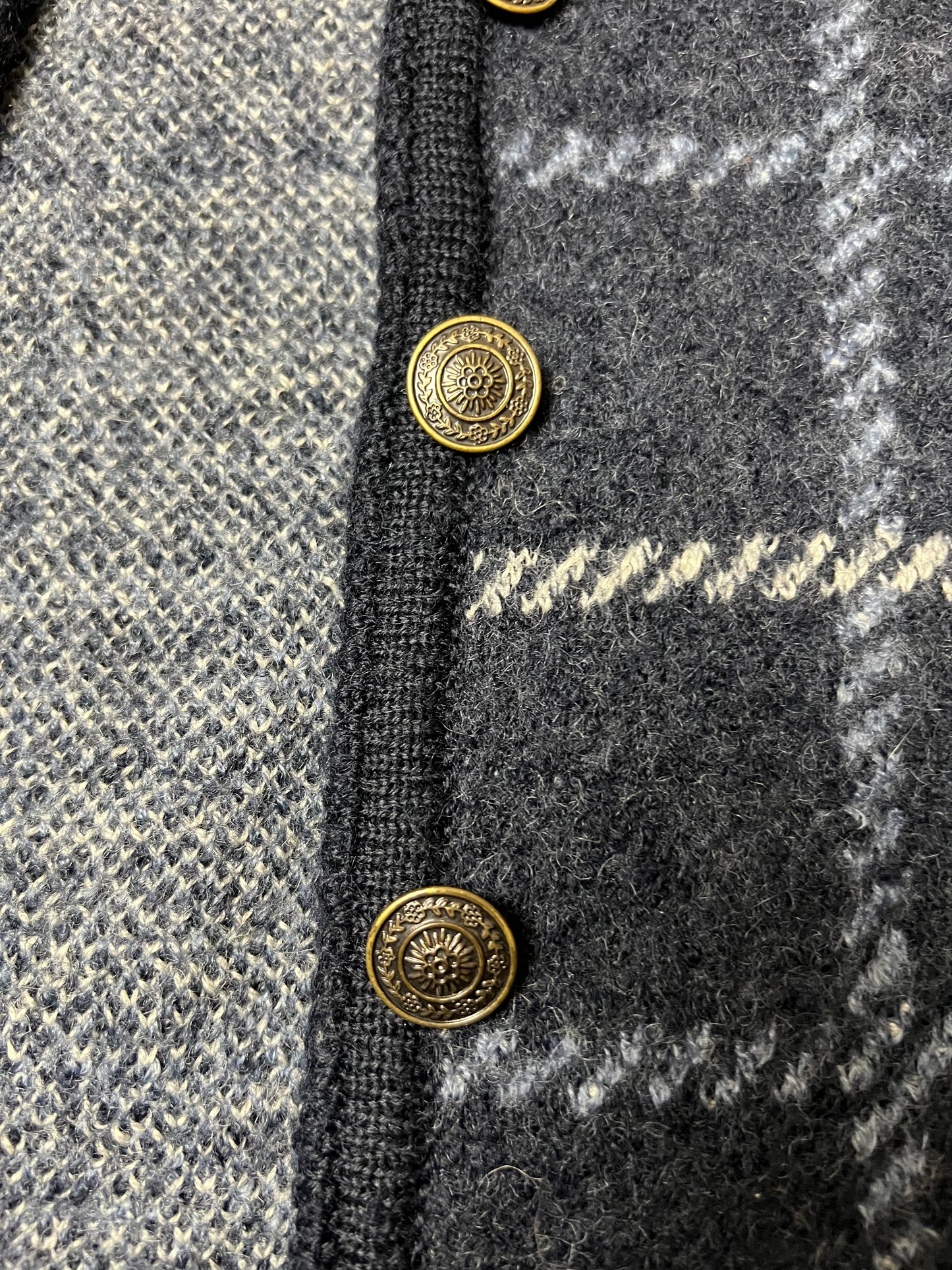 Retro 80s Tally-Ho Wool Knit Cardigan
