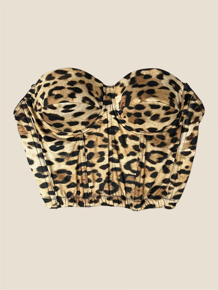 Authentic Moschino Leopard Print Bustier