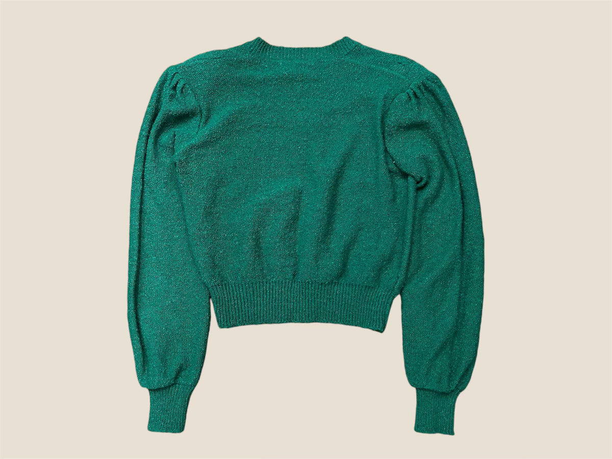 Vintage 1980s Retro Exit Shops Green Sweater