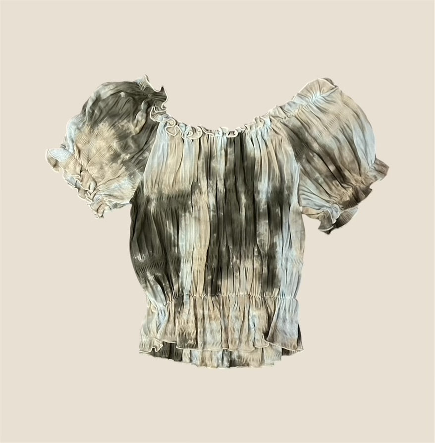 Vintage Y2K Ruffle Off-the-Shoulder Top