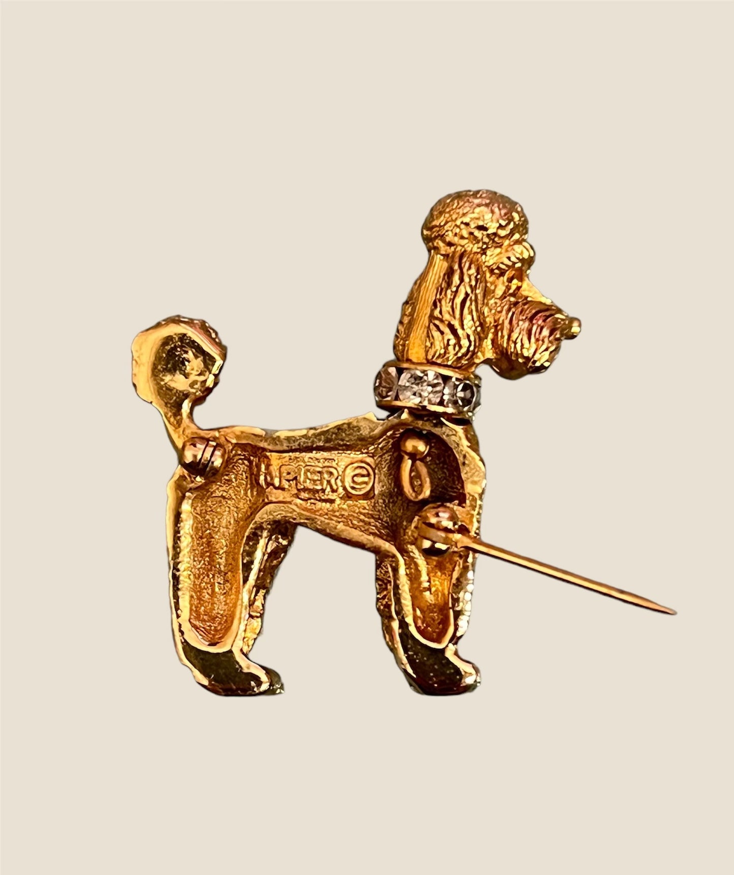 Vintage Napier Gold Tone Poodle Brooch