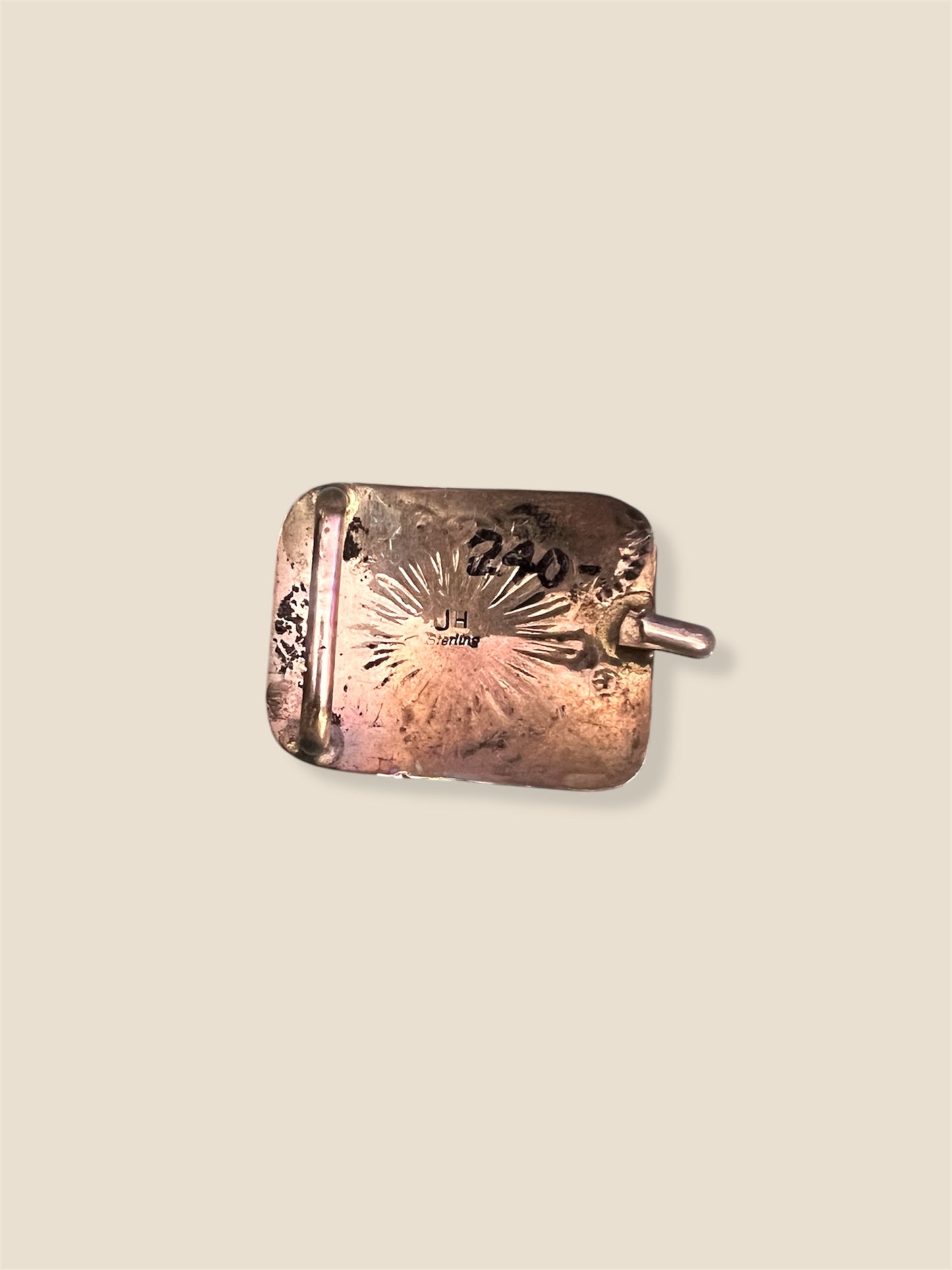 Sterling Silver With Turquoise Navajo Belt Buckle