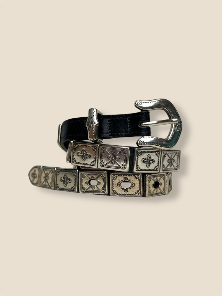 90s Brighton Metal Detail Leather Belt