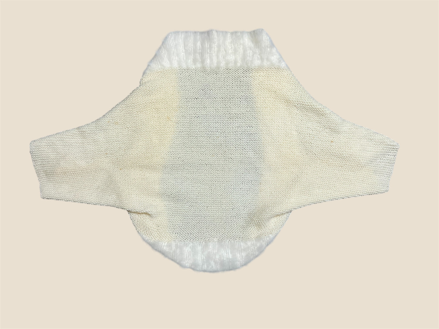 Vintage Cream Angora Collar Cardigan