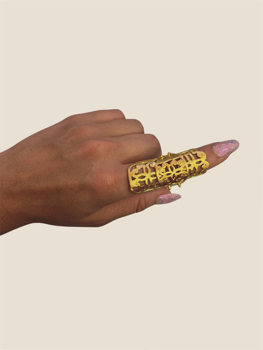 Full Finger Armor Ring in Gold