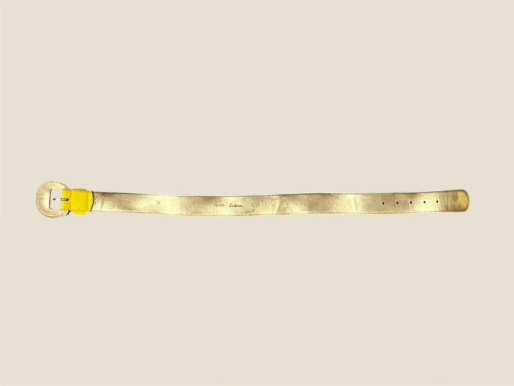 Vintage Bright Yellow Faux Leather Belt