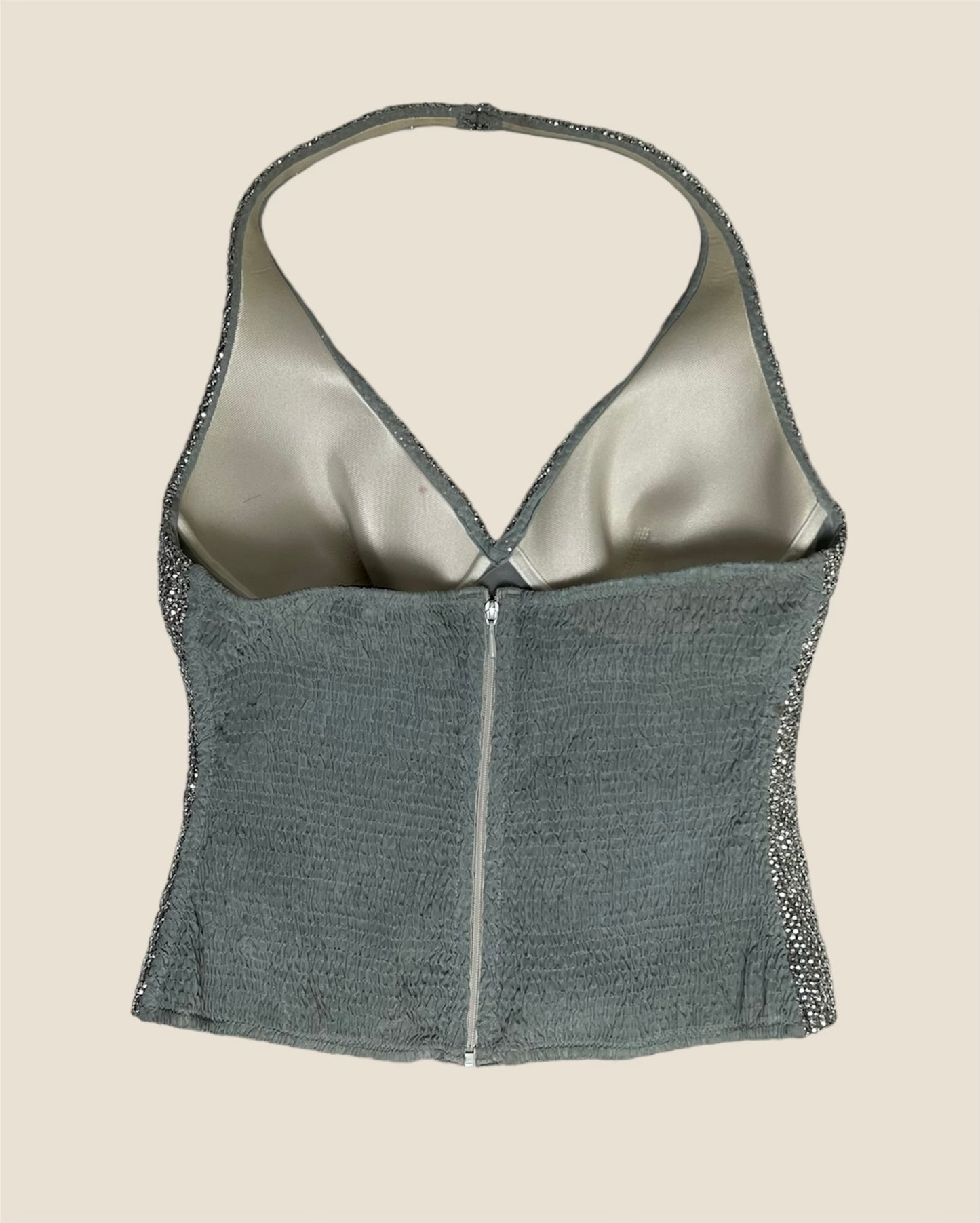Vintage La Perka Ritmo Di La Perla Sequin Halter Top
