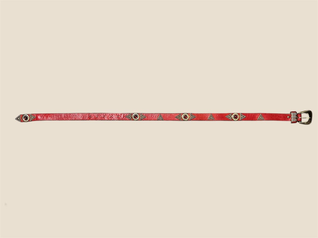 Vintage Red Leather Belt