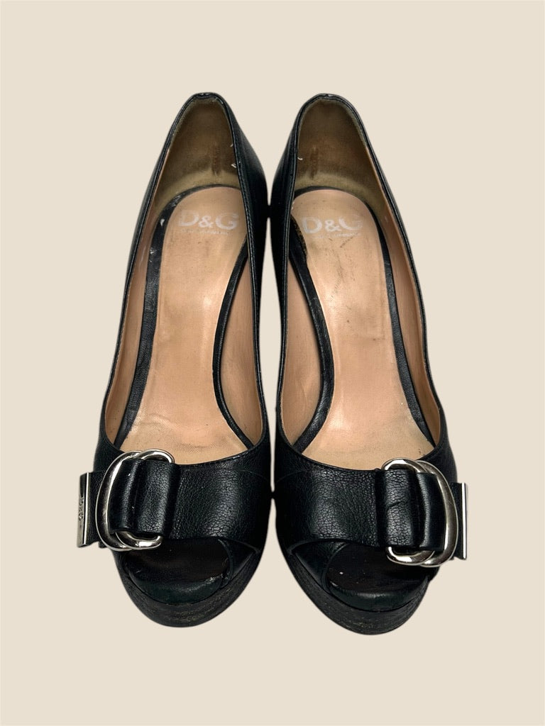 Authentic Dolce & Gabbana Y2K Platform Heels Size 37