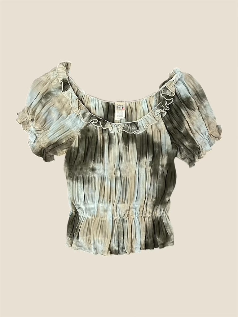 Vintage Y2K Ruffle Off-the-Shoulder Top