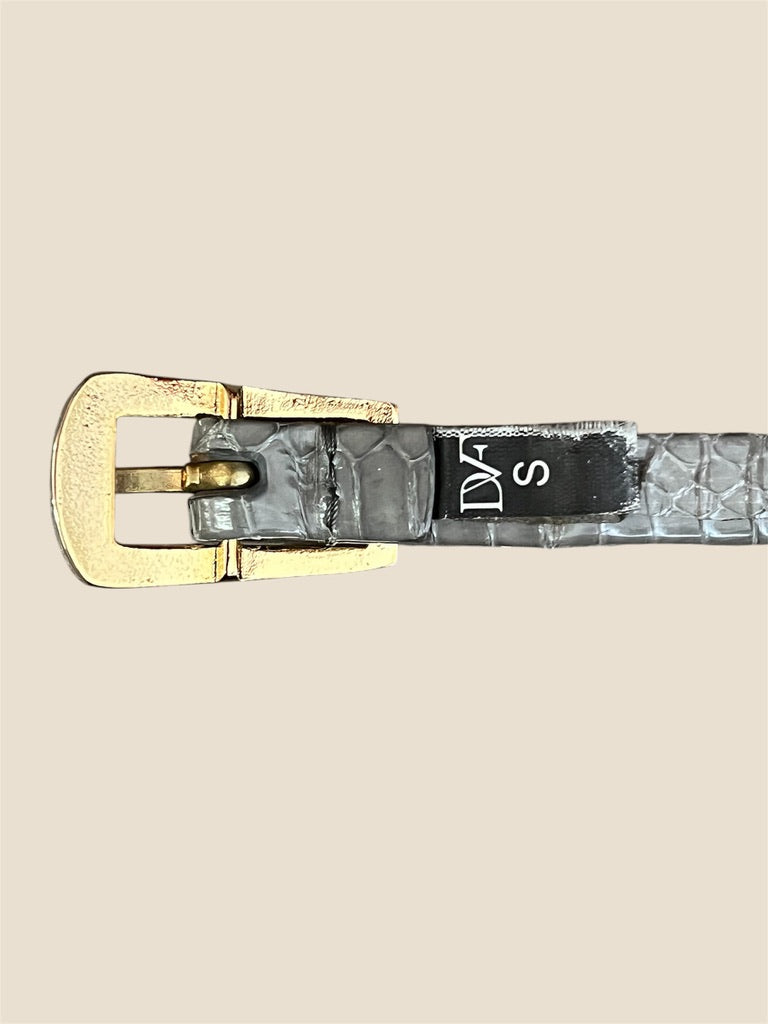 Vintage DVF Thin Grey Snake Skin Belt