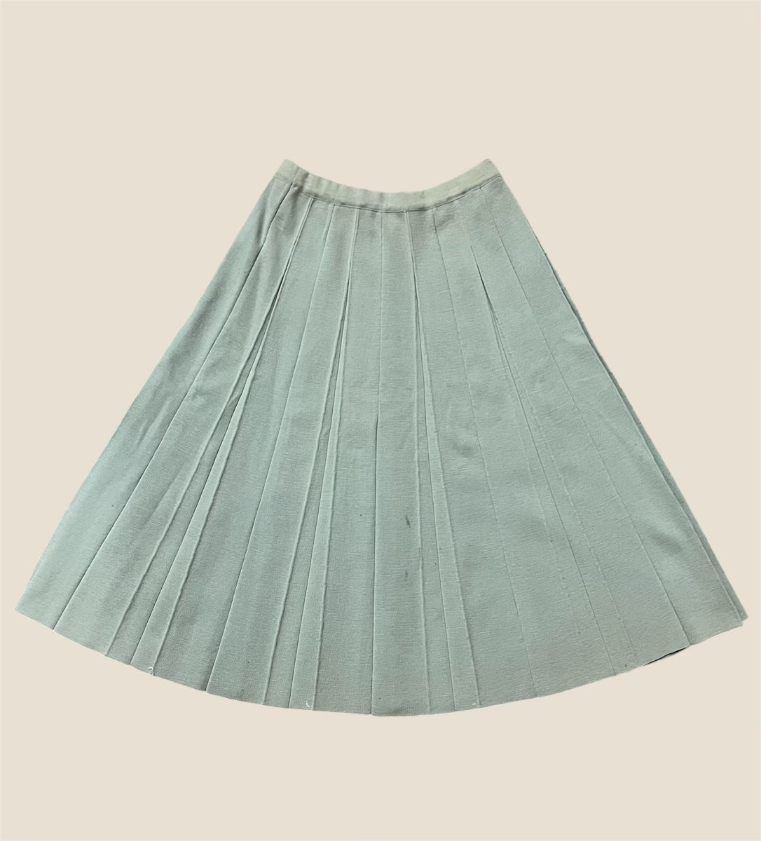 Vintage Wool Muted Blue Midi Skirt