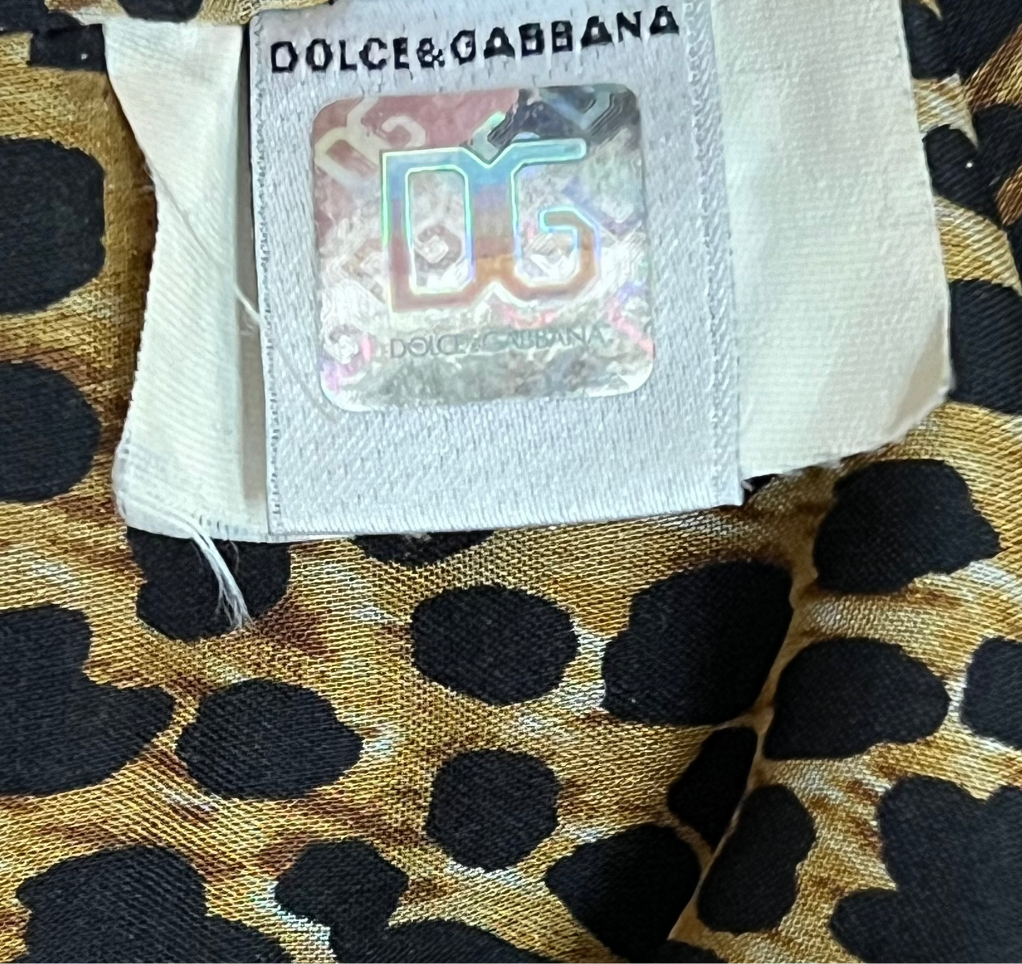 Vintage Y2K Authentic Dolce & Gabbana Leopard Print V-Neck Peplum
