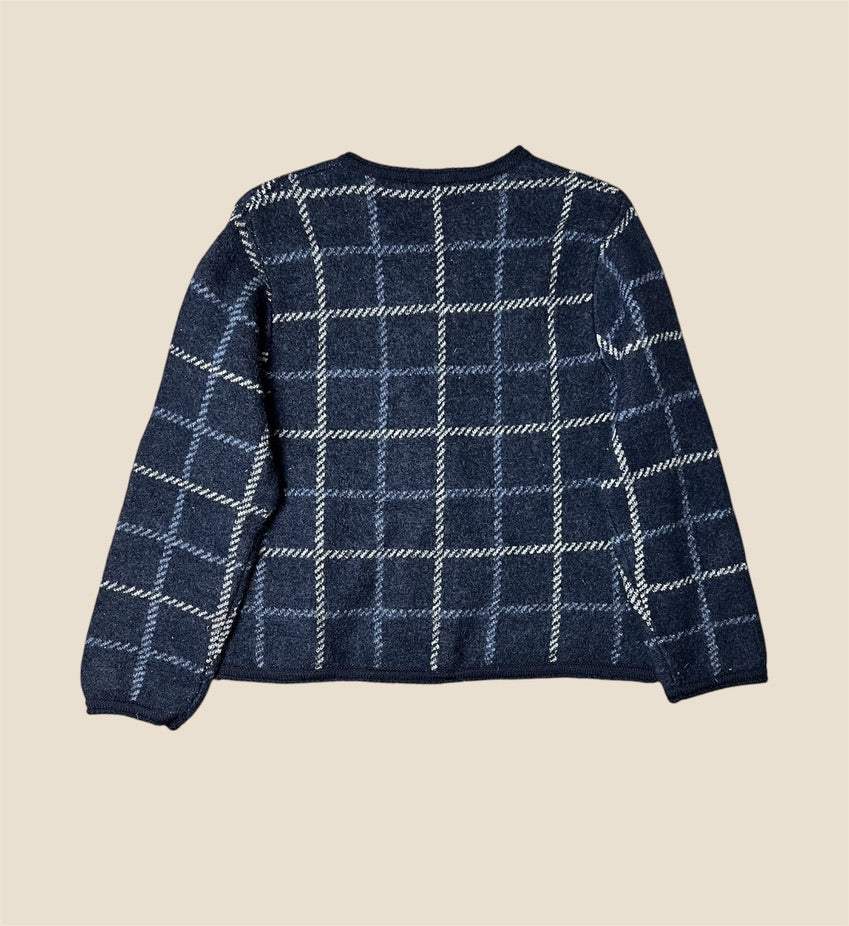Retro 80s Tally-Ho Wool Knit Cardigan