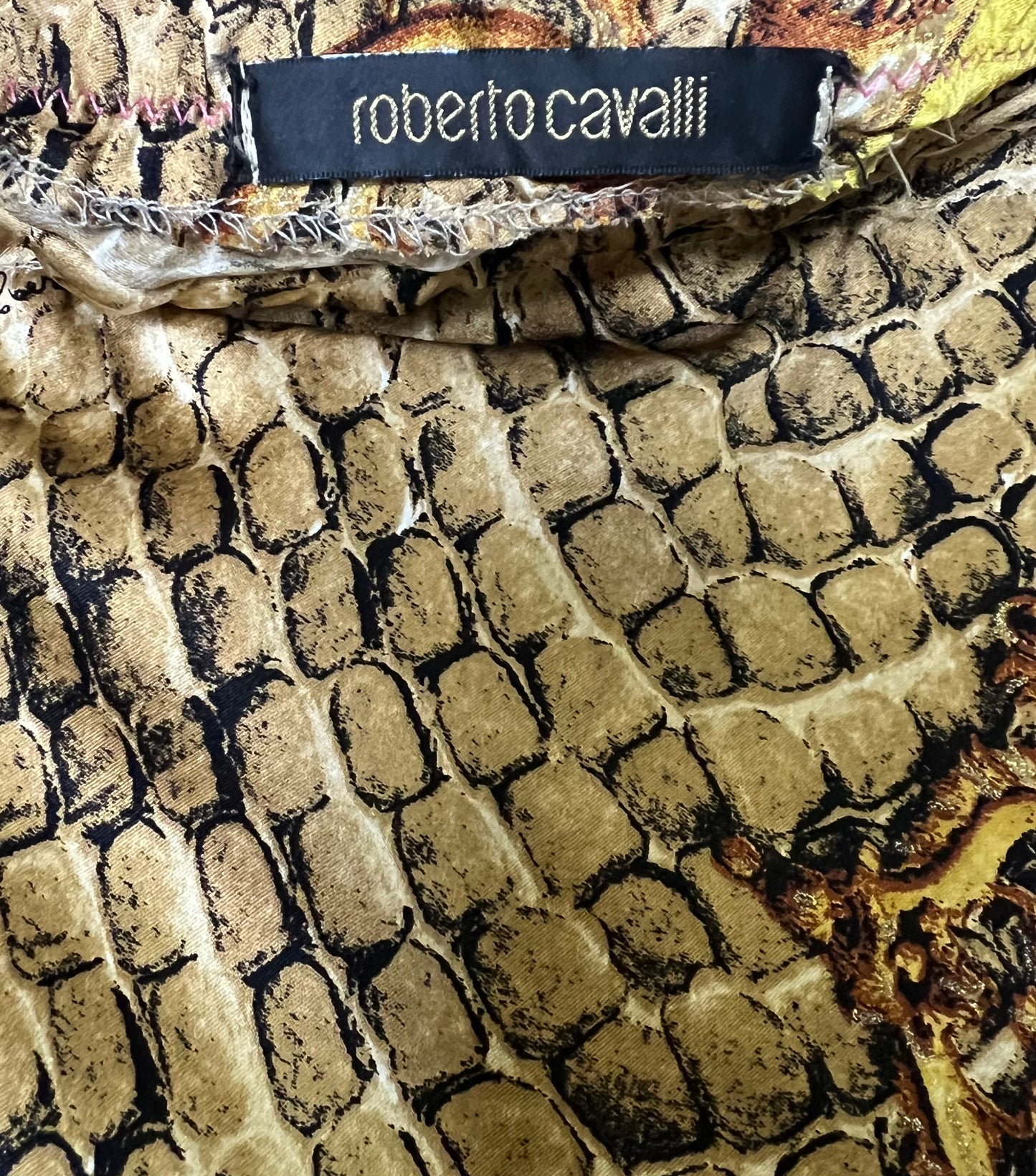 Vintage Y2K 2004 Roberto Cavalli Animal Print Silk Maxi Skirt