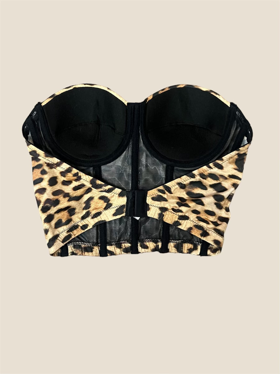 Authentic Moschino Leopard Print Bustier
