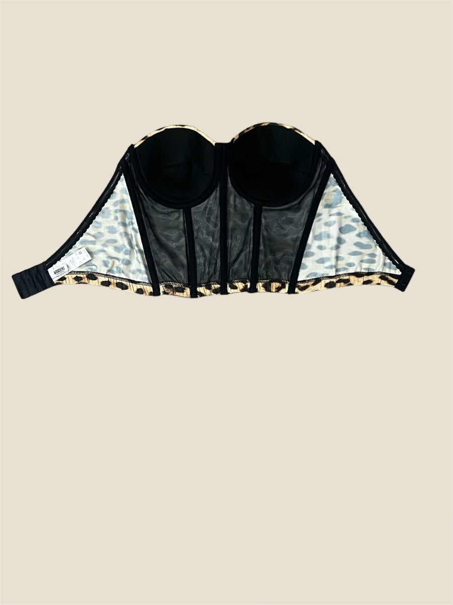 Authentic Moschino Leopard Print Bustier