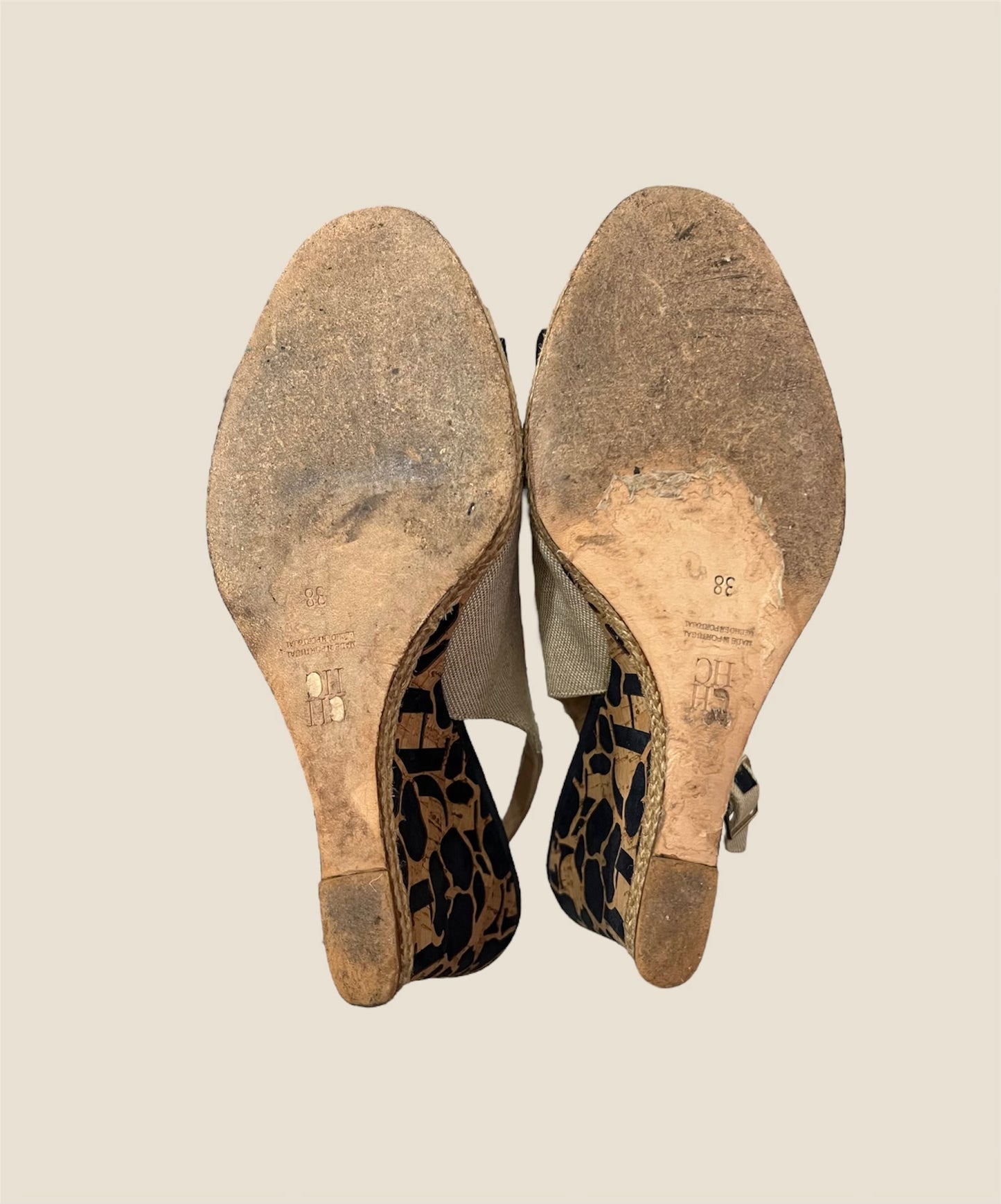 Carolina Herrera CH Cork Wedges