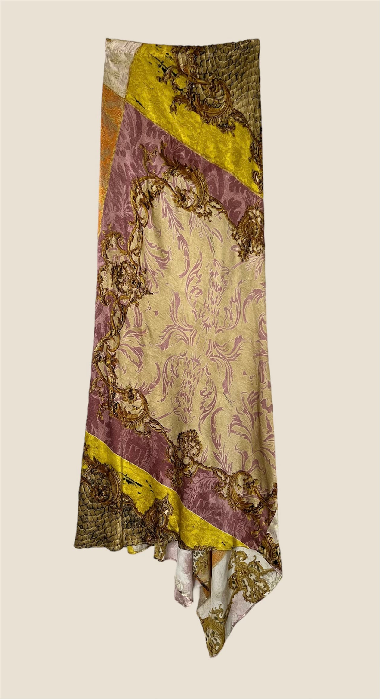 Vintage Y2K 2004 Roberto Cavalli Animal Print Silk Maxi Skirt