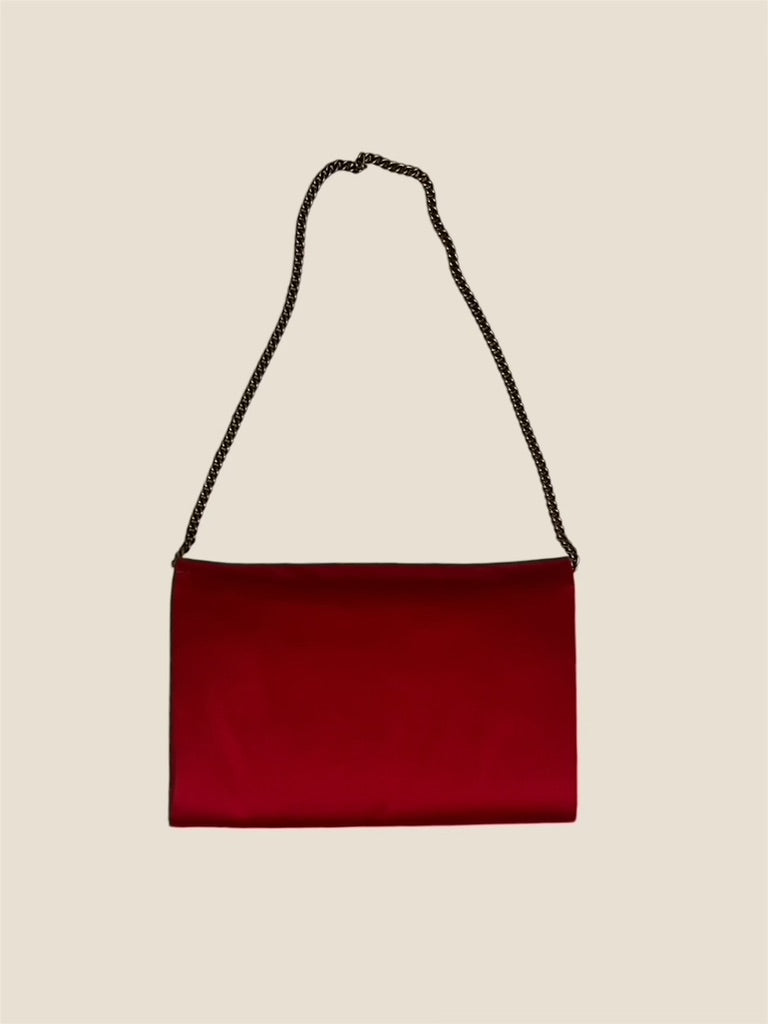 Upgraded Vintage Red Satin Evening Bag