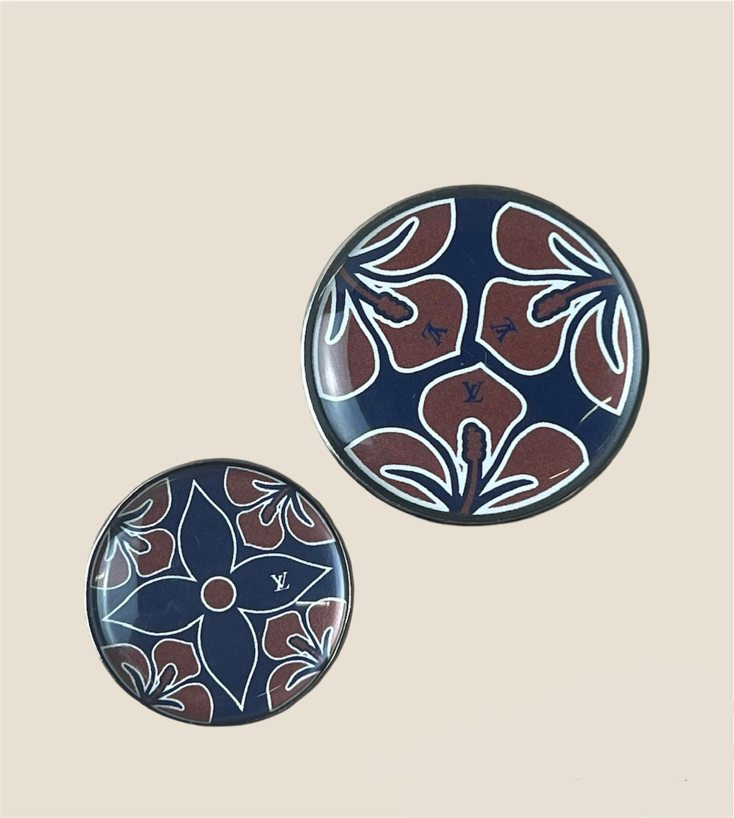 Authentic Louis Vuitton Hibiscus Brooch Set