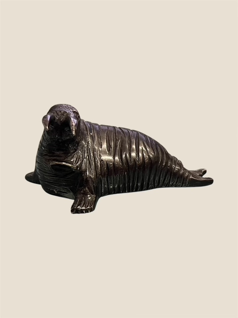 Vintage Metal Walrus Figure