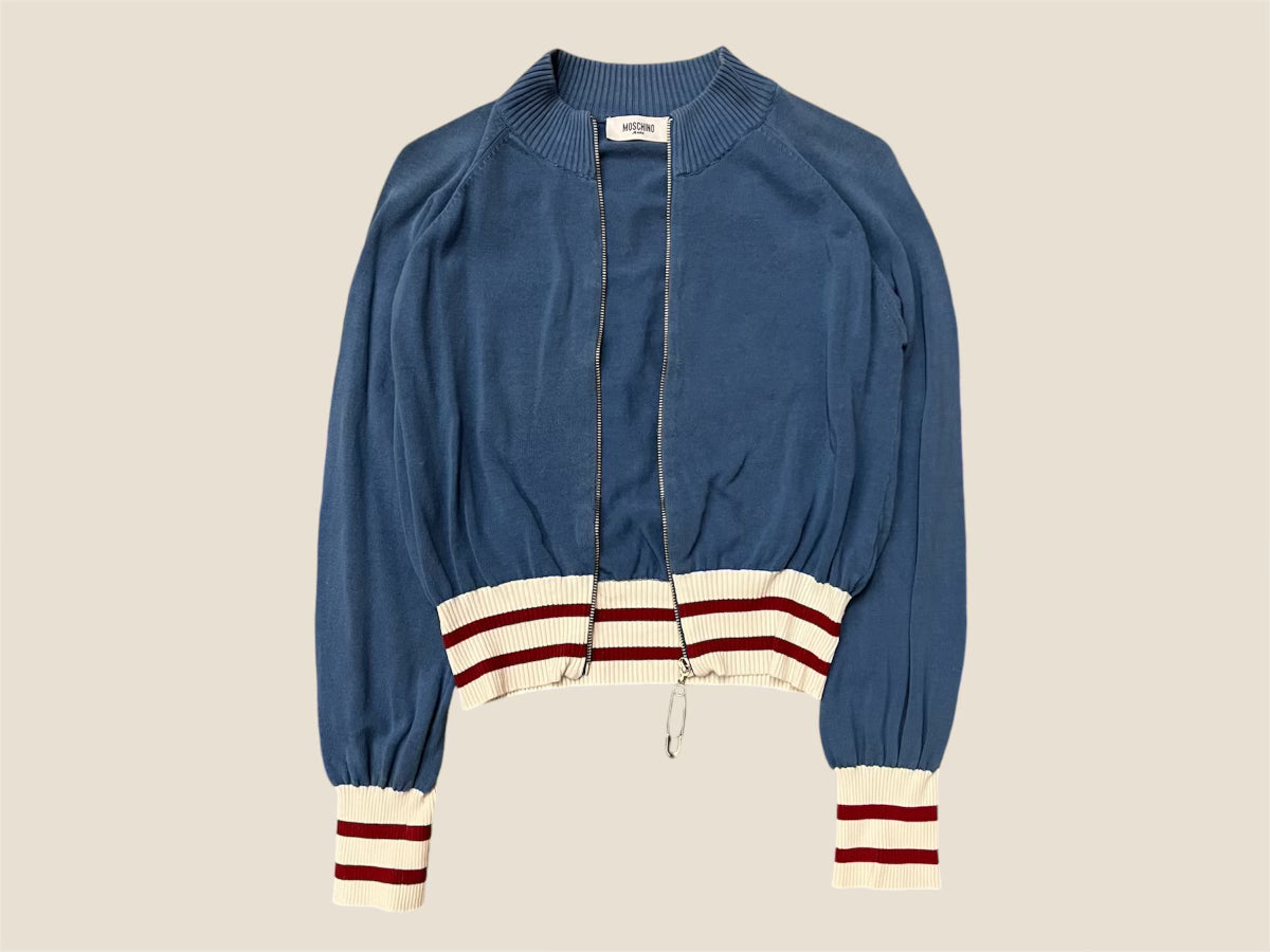 Vintage Moschino Jeans 1985 Graphic Zip Up Cardigan