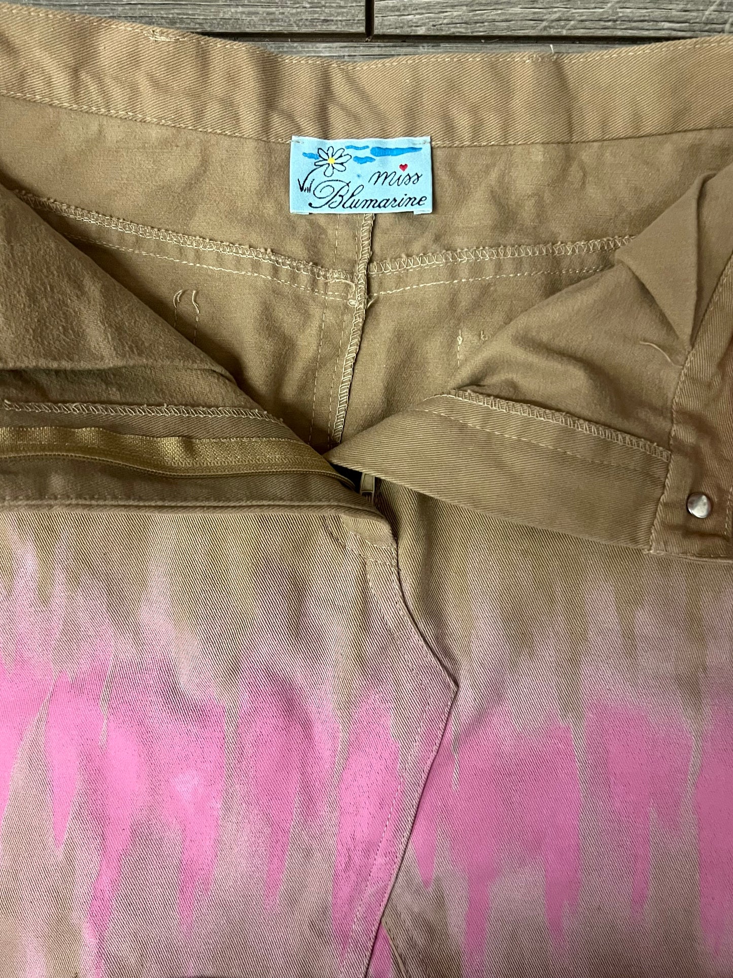 Miss Blumarine Pink Denim Tie Dye Skirt