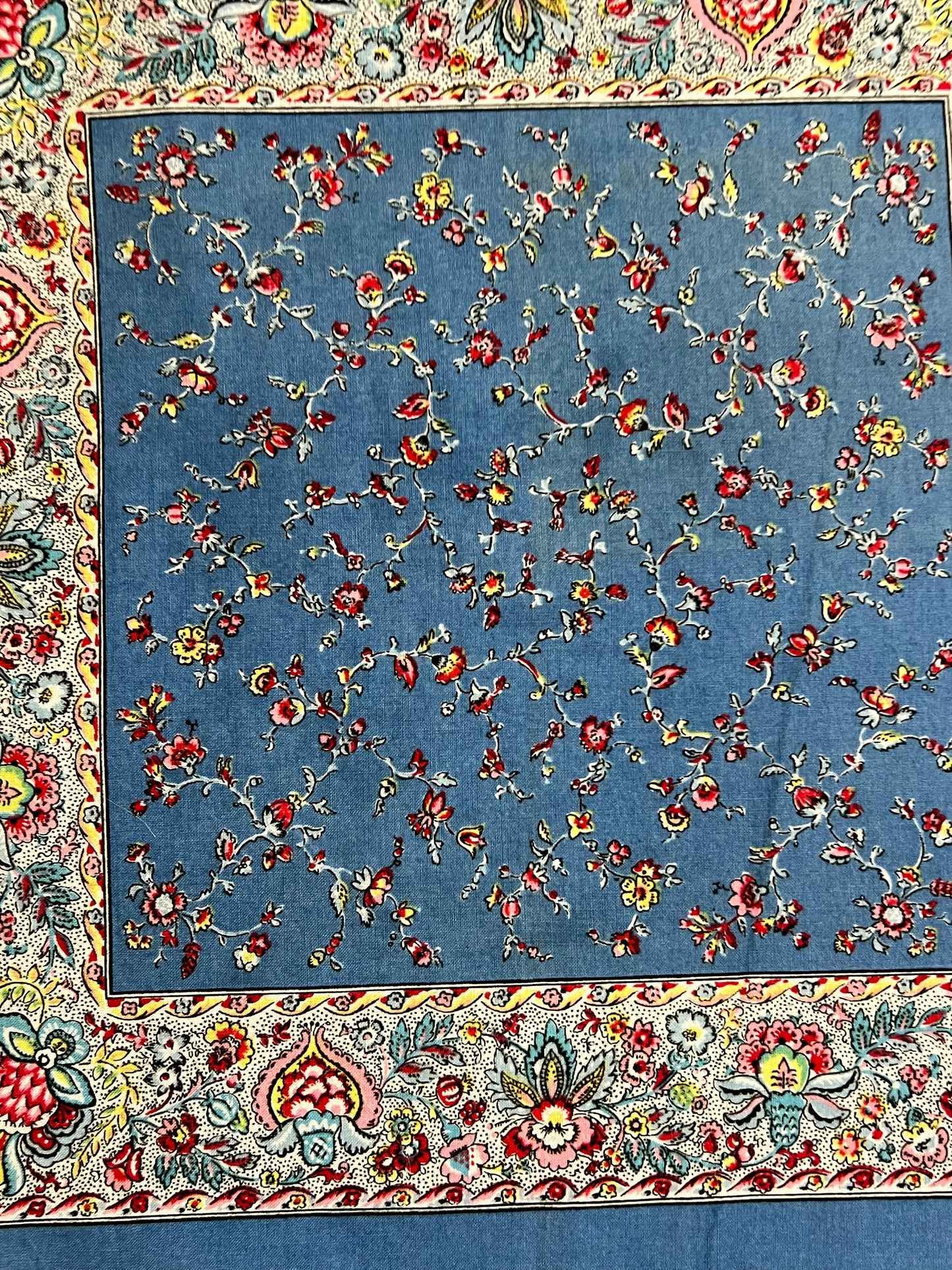 Vintage 1970s French Cotton Bandana Scarf