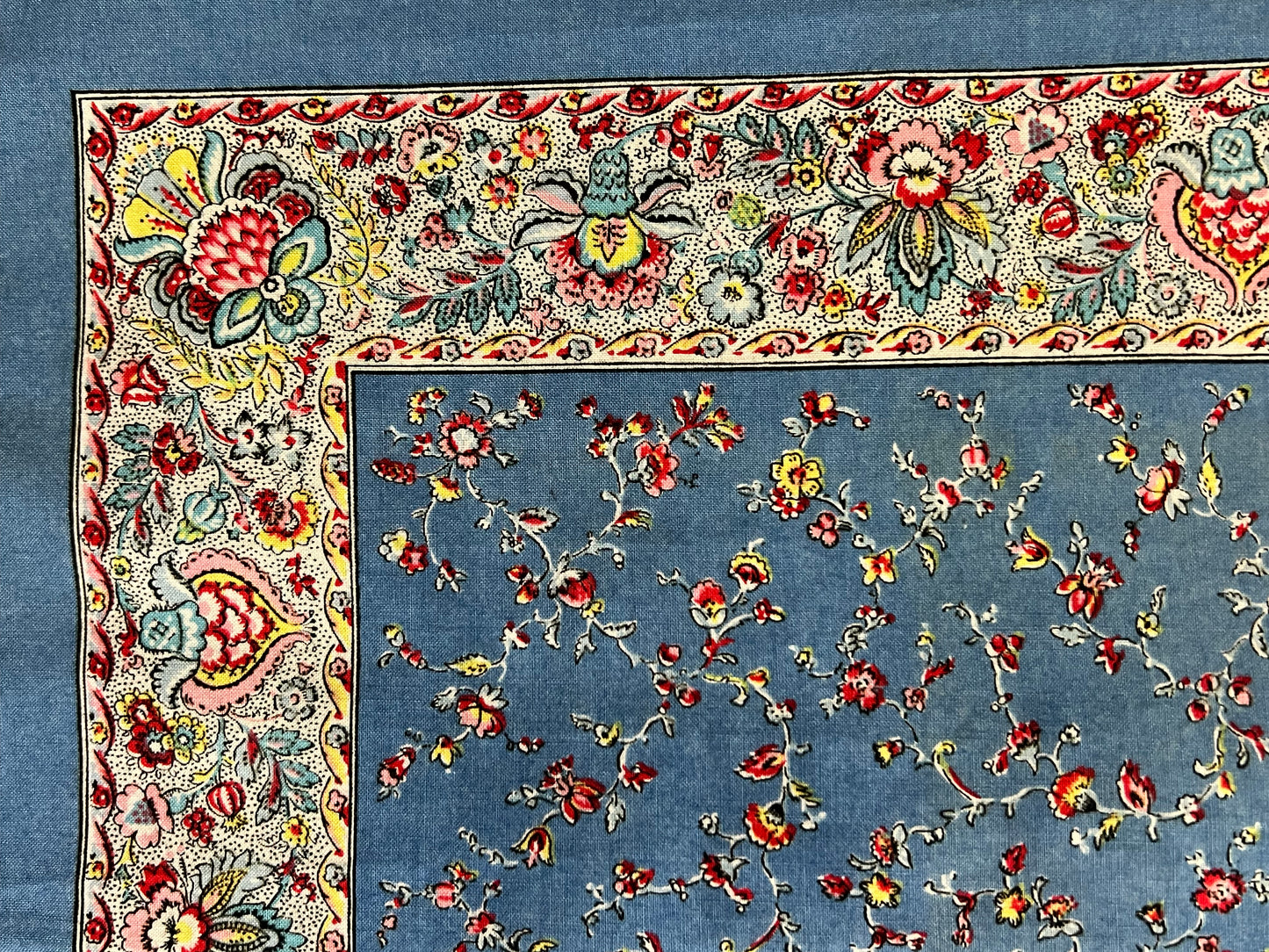 Vintage 1970s French Cotton Bandana Scarf