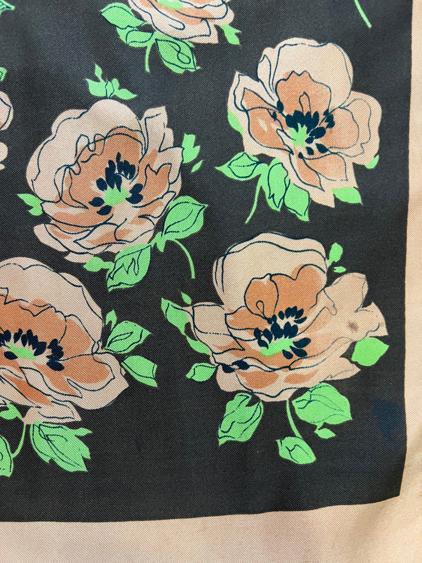 Vintage Salmon Floral Scarf