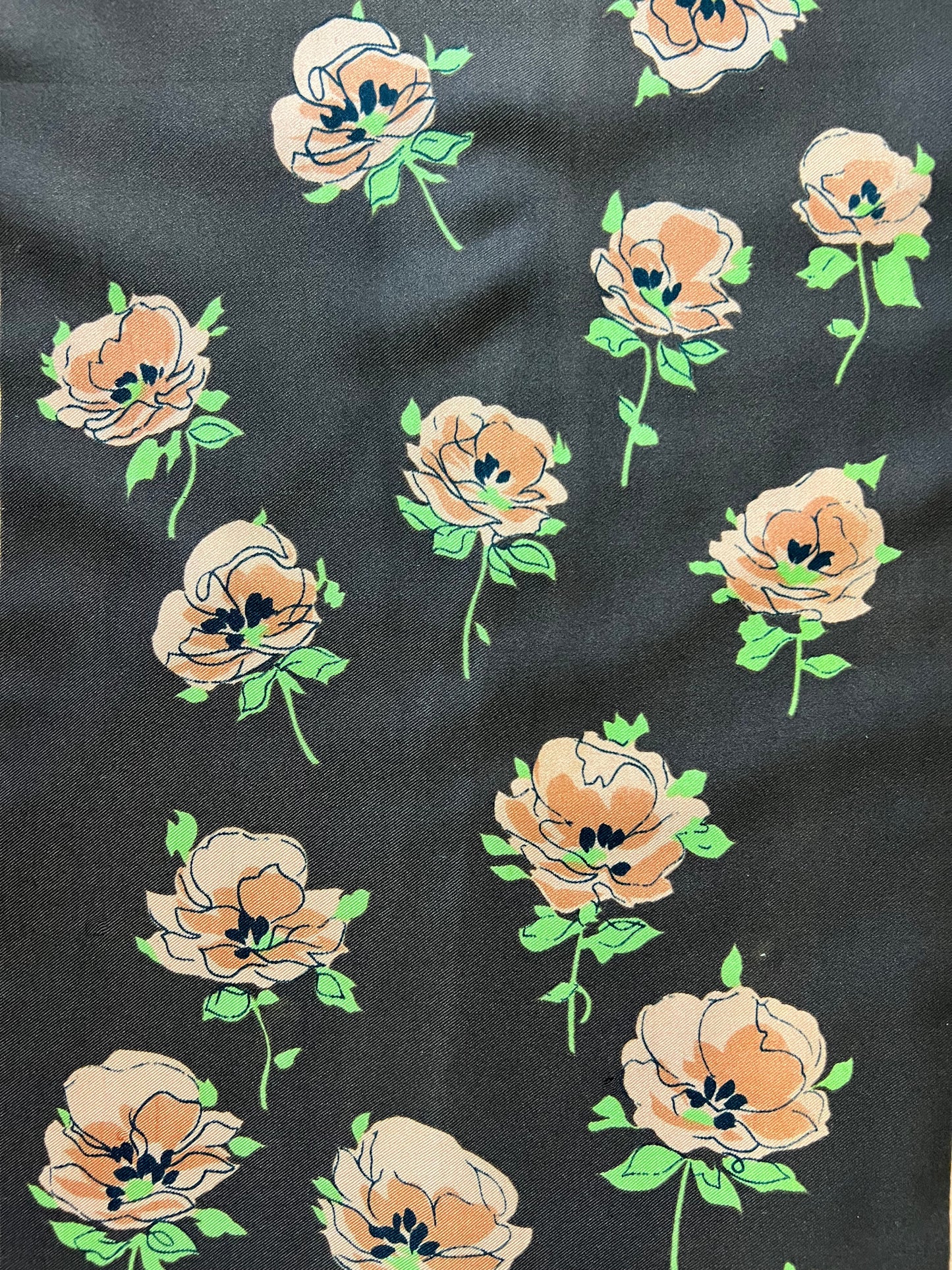 Vintage Salmon Floral Scarf