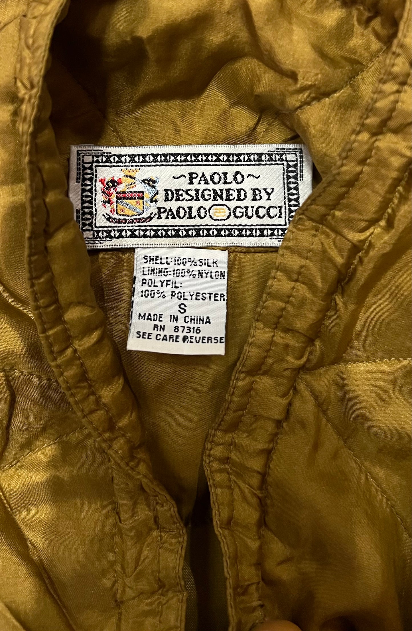 Vintage Gold Paolo Gucci Silk Jacket