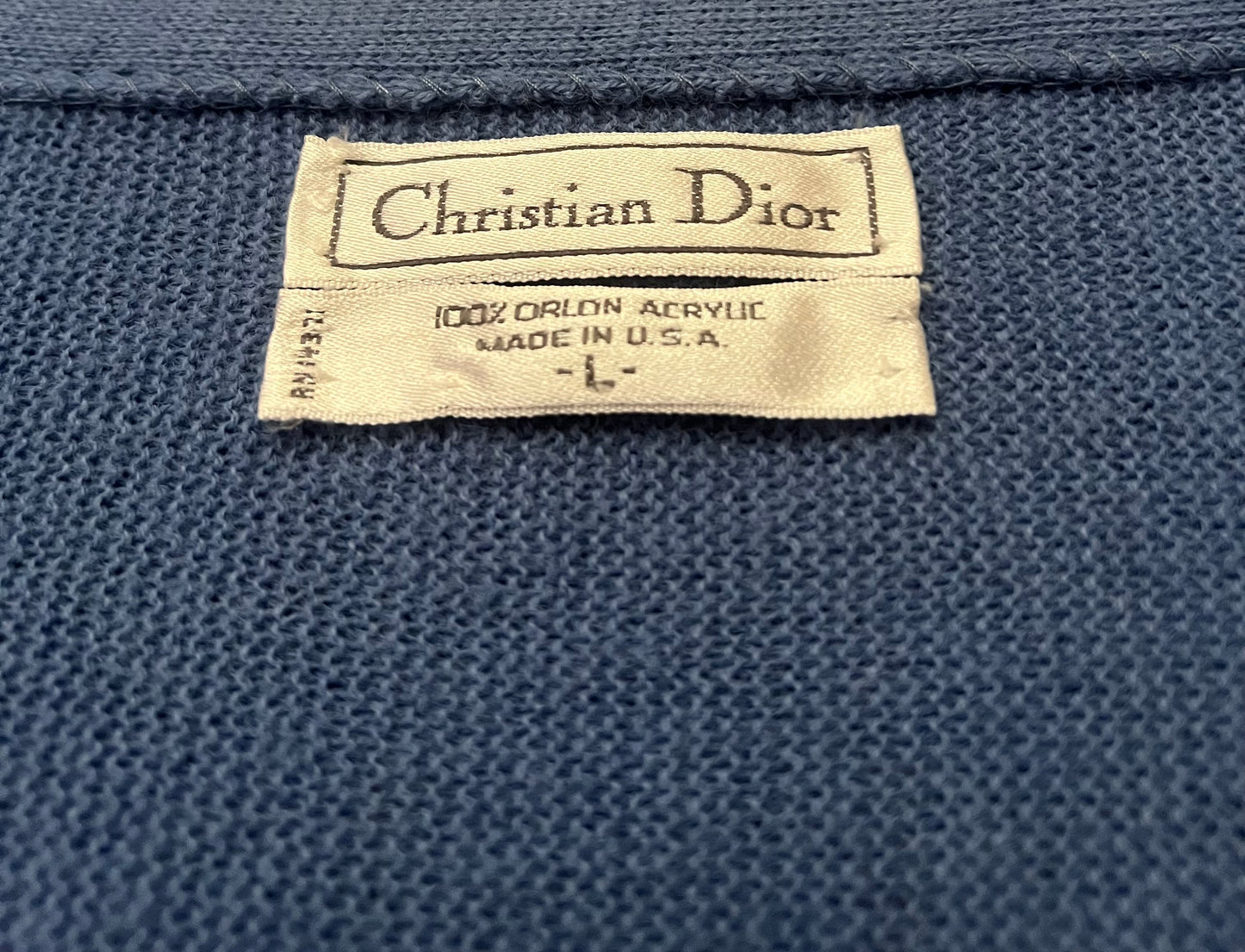Vintage Christian Dior Blue Knit Cardigan
