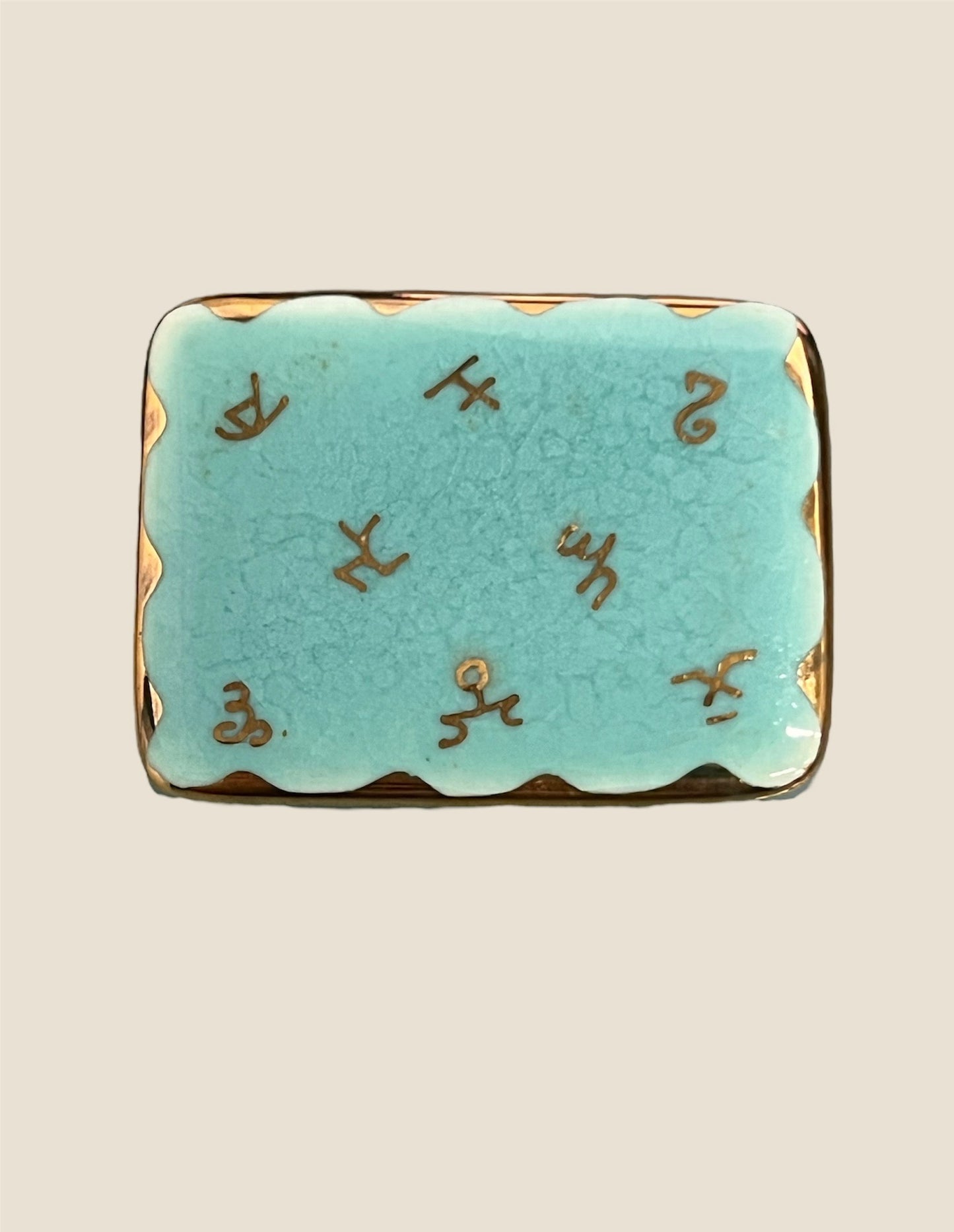 Vintage Turquoise Ceramic Brooch