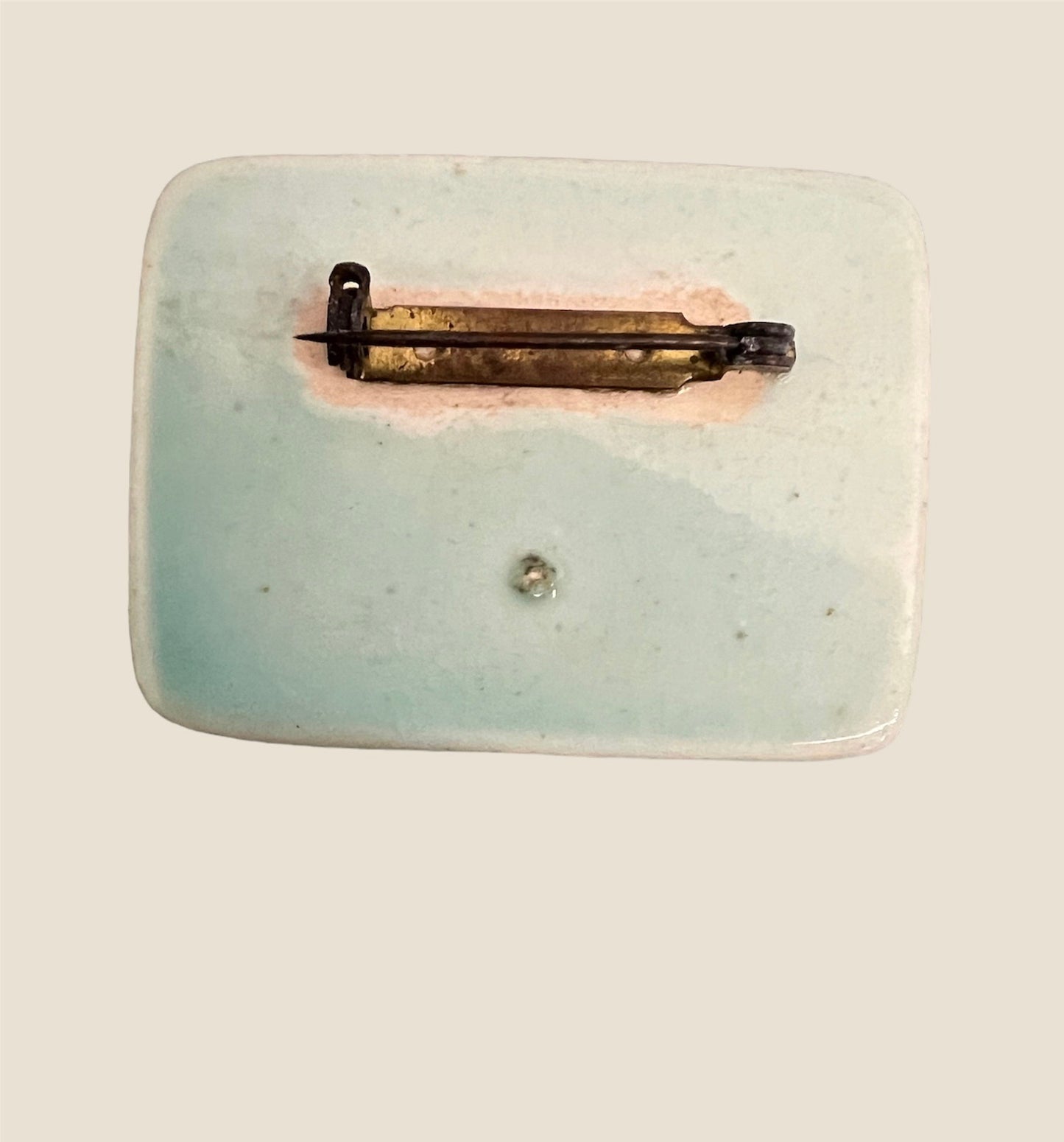 Vintage Turquoise Ceramic Brooch