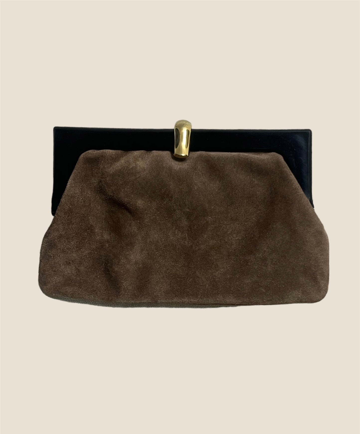 Vintage Suede Leather Clutch Bag