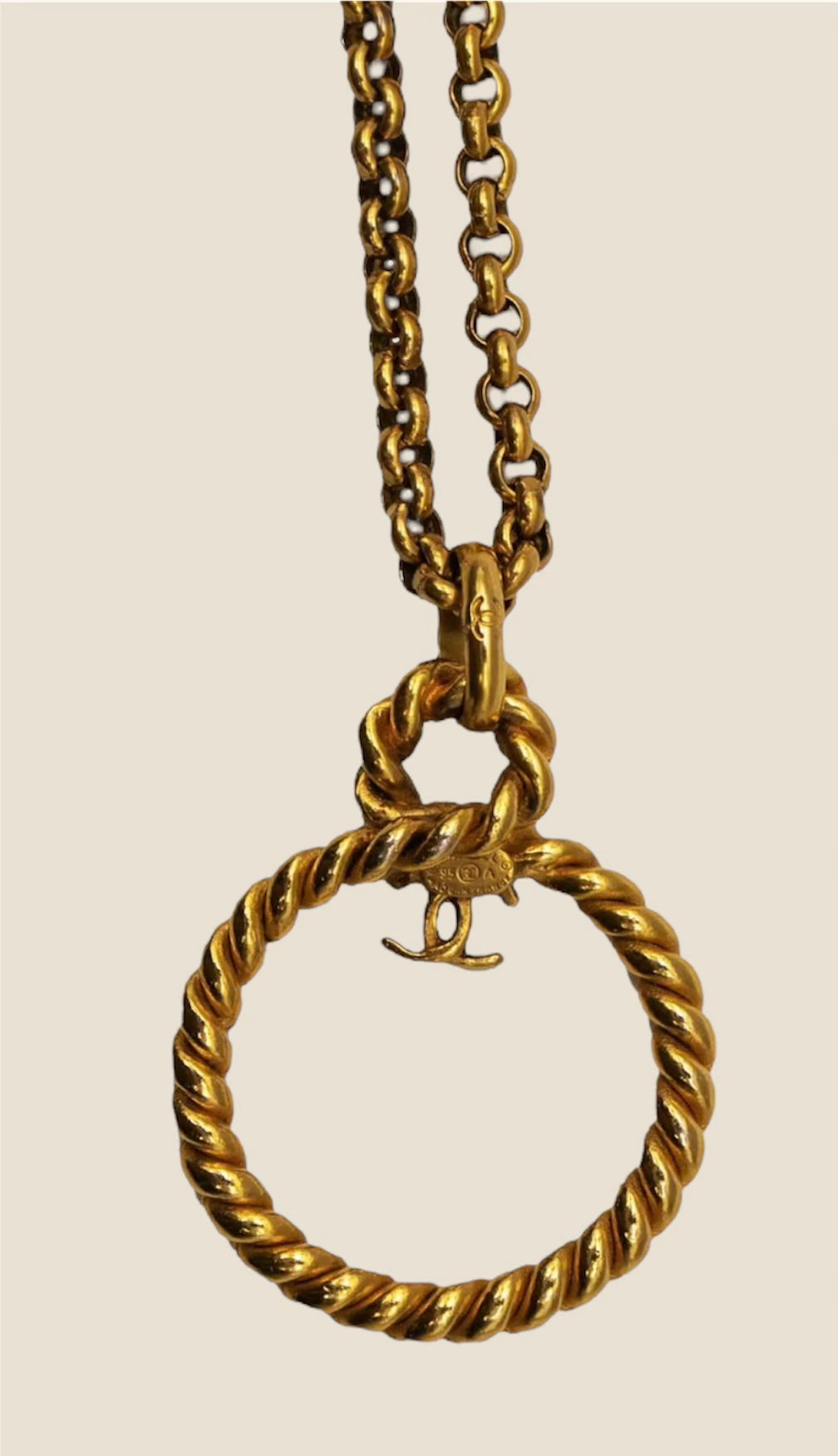 Vintage Chanel Rope Pendant Necklace