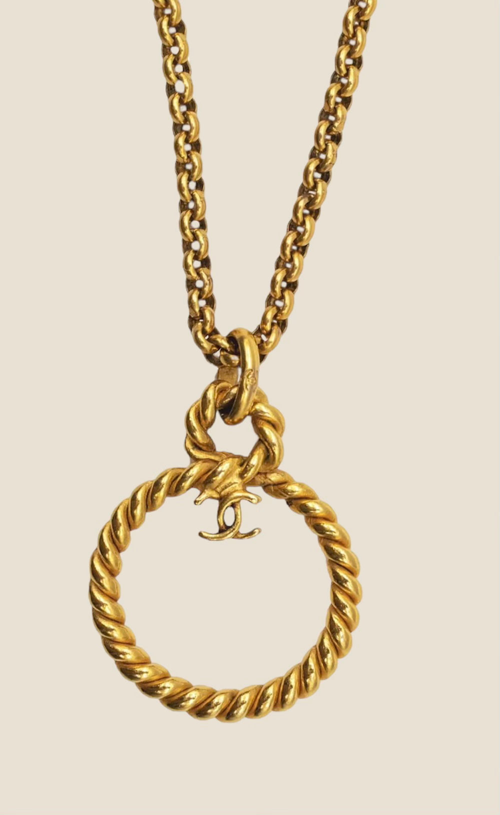 Vintage Chanel Rope Pendant Necklace