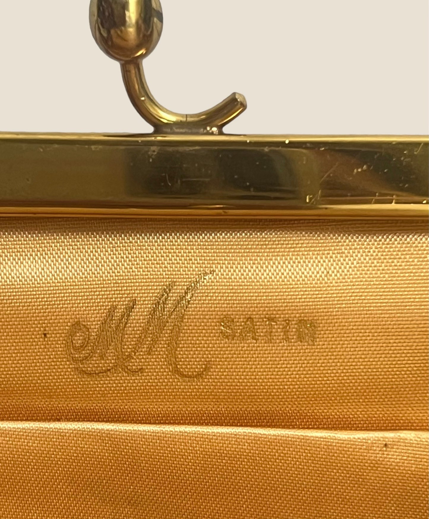 Vintage Red MM Satin Clutch Bag